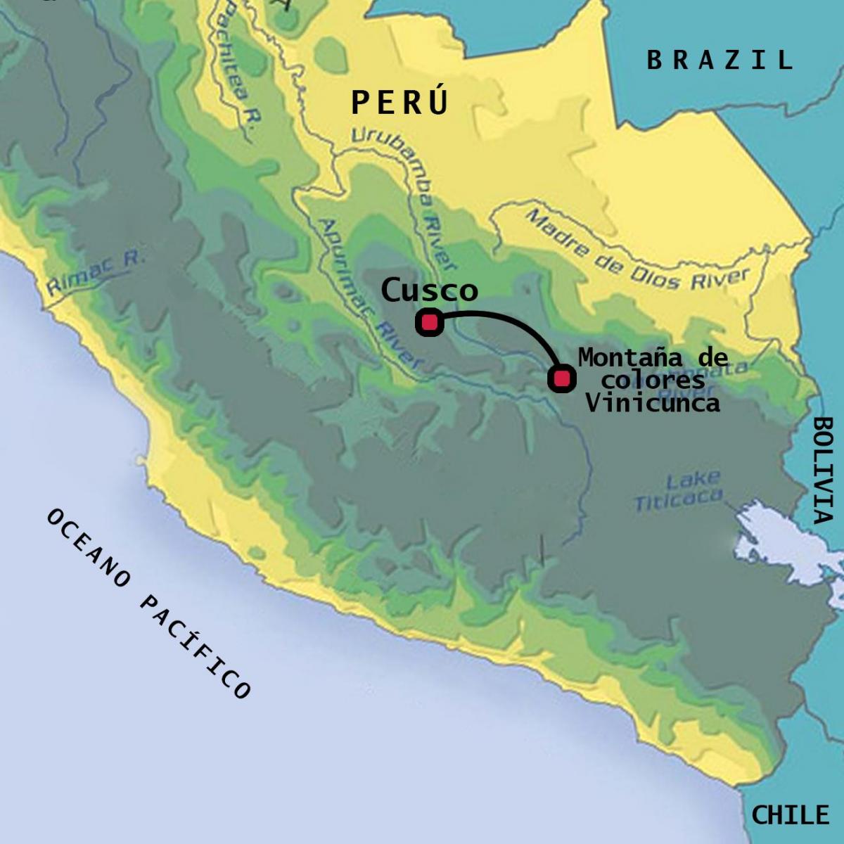 vinicunca Перу карце