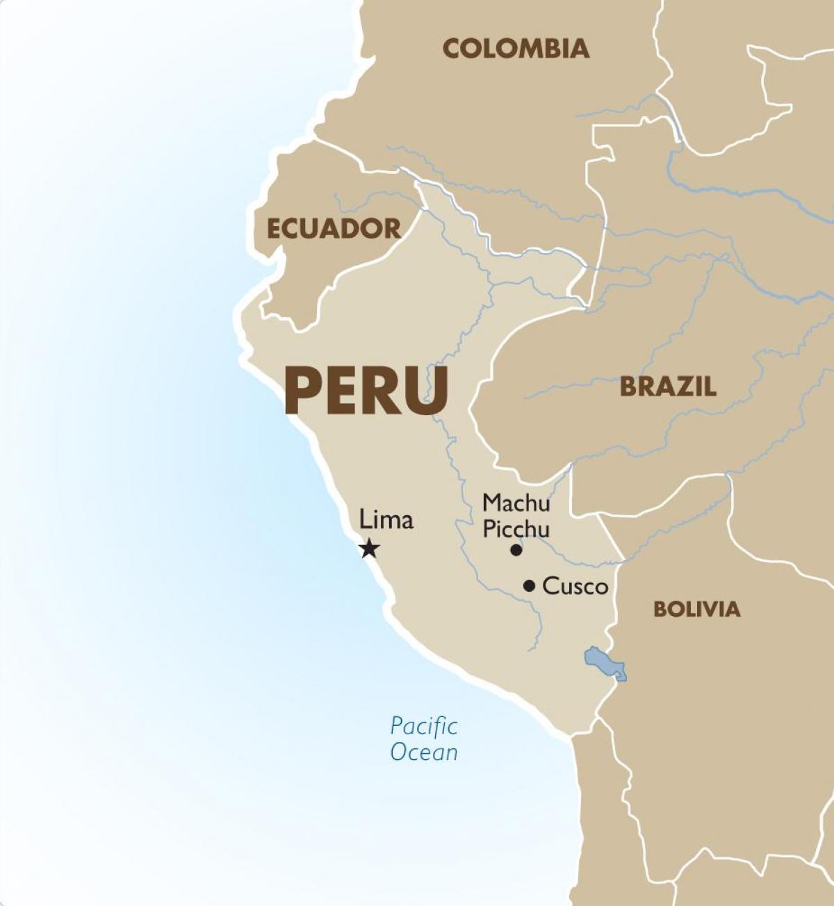 карта Перу і суседніх краін