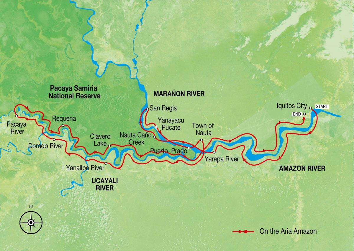 карта рака Амазонка ў Перу