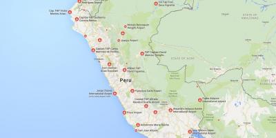 Аэрапорты Перу на карце