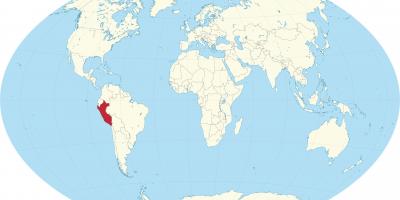 Карта свету, якая паказвае Перу