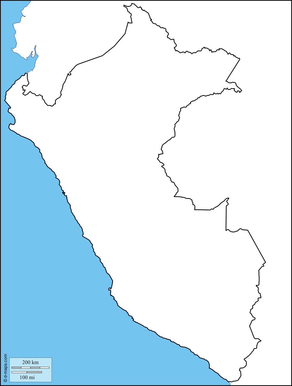 карта пустая карта Перу
