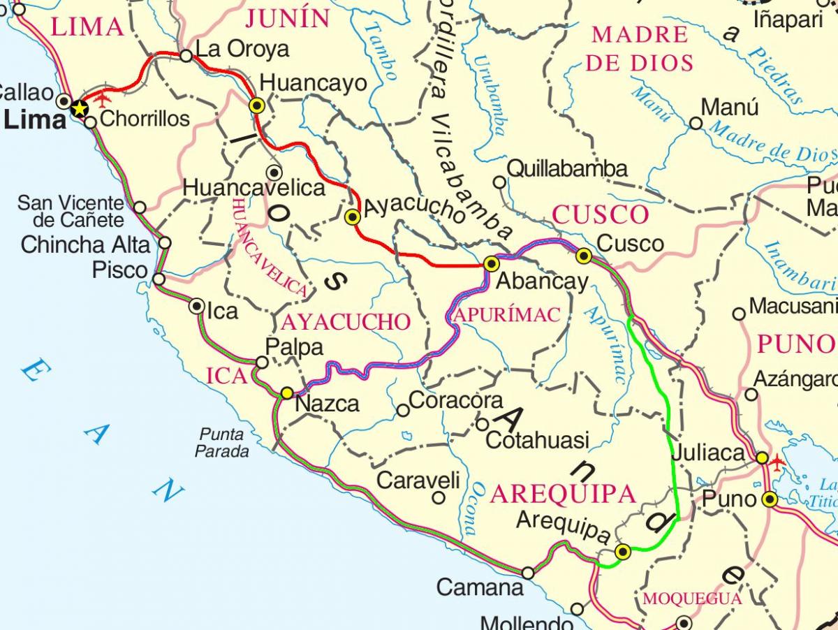 карта Куска Перу