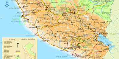 Карта Паўднёвага Перу